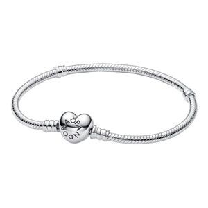 Authentic Pandora Silver Bracelet, Pave Heart Clasp, #590727CZ, Clear CZ
